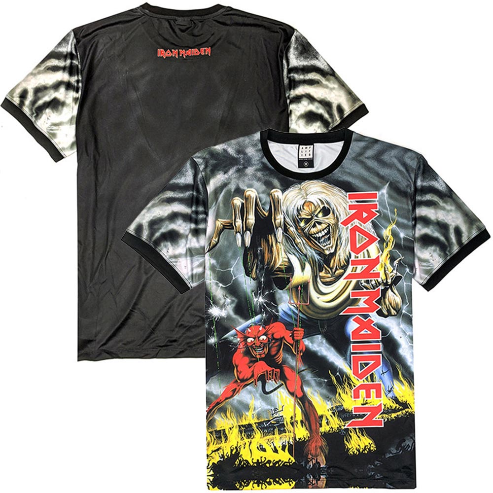 IRON MAIDEN アイアンメイデン (結成 50周年 ) - NUMBER OF THE BEAST / バックプリントあり / Amplified( ブランド ) / Tシャツ / メンズ - PGS